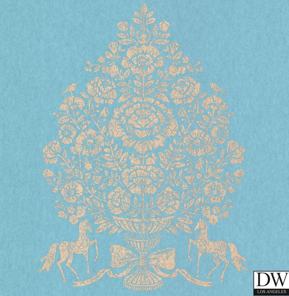 Till Ocean President Damask Wallpaper