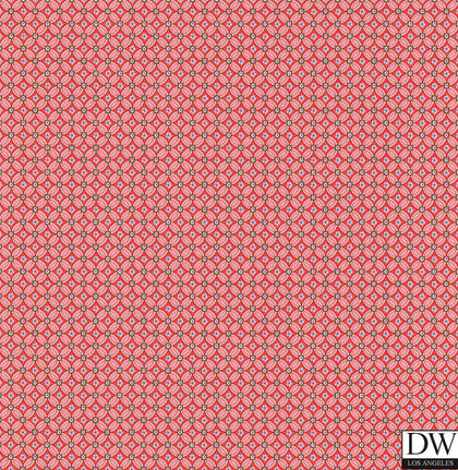 Eebe Red Floral Geometric Wallcovering