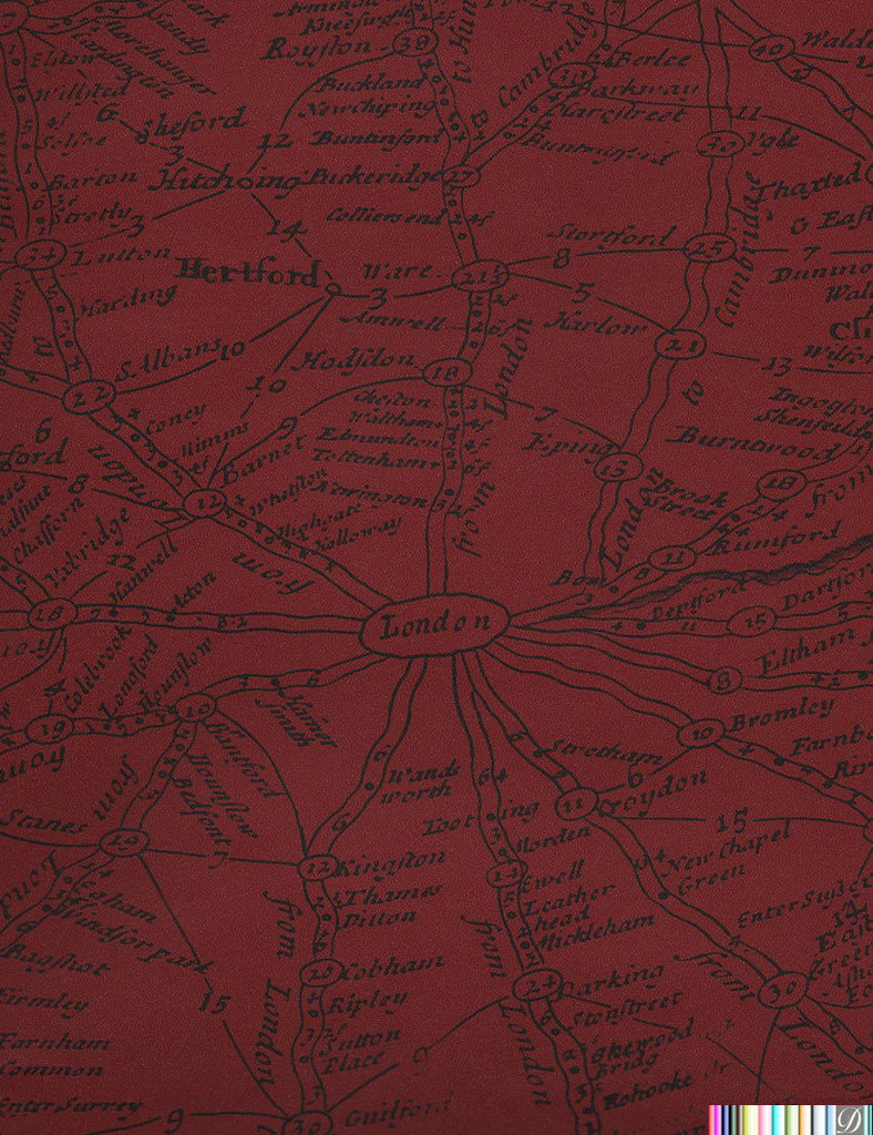 London Calling - Map Wallpaper - Red