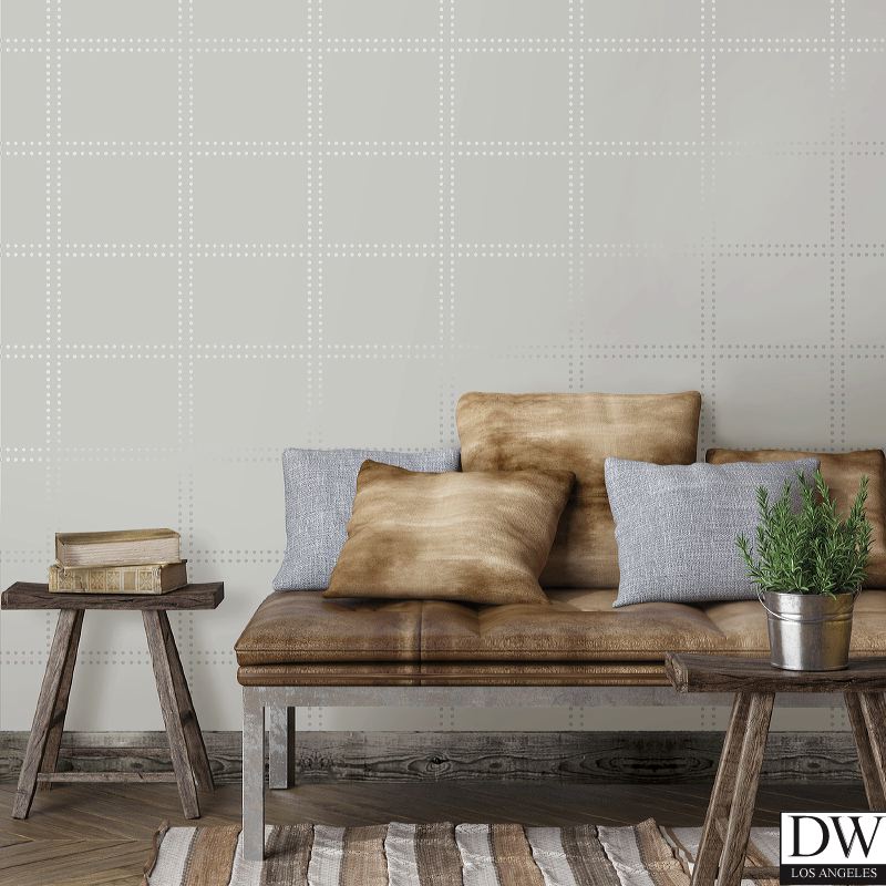 Gridlock Light Grey Geometric Wallpaper