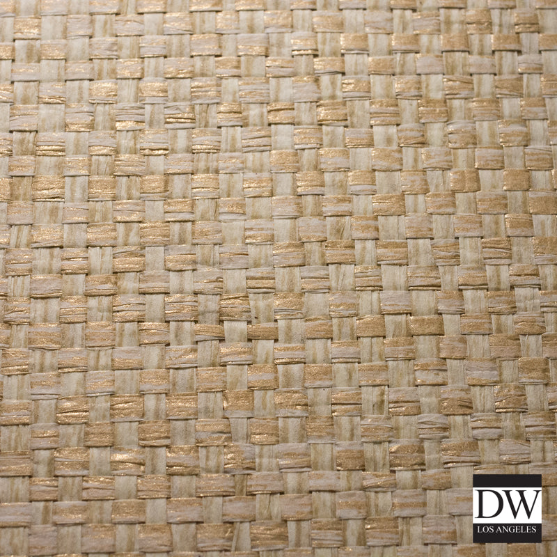 Topanga Canyon Metallic Natural Wallpaper | Phillipe Romano