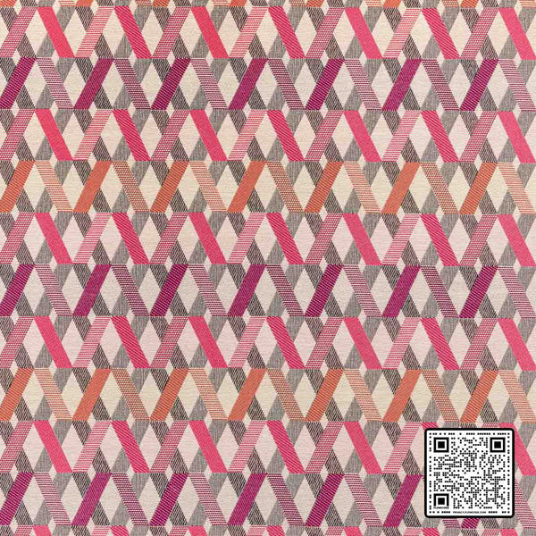  BRIDGEWORK POLYESTER PINK BLACK WHITE UPHOLSTERY available exclusively at Designer Wallcoverings