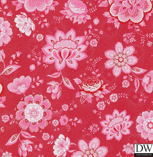 Kali Red Folklore Chintz Wallpaper
