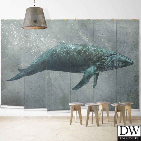 Whale Song Large Mural by Retro Walls
