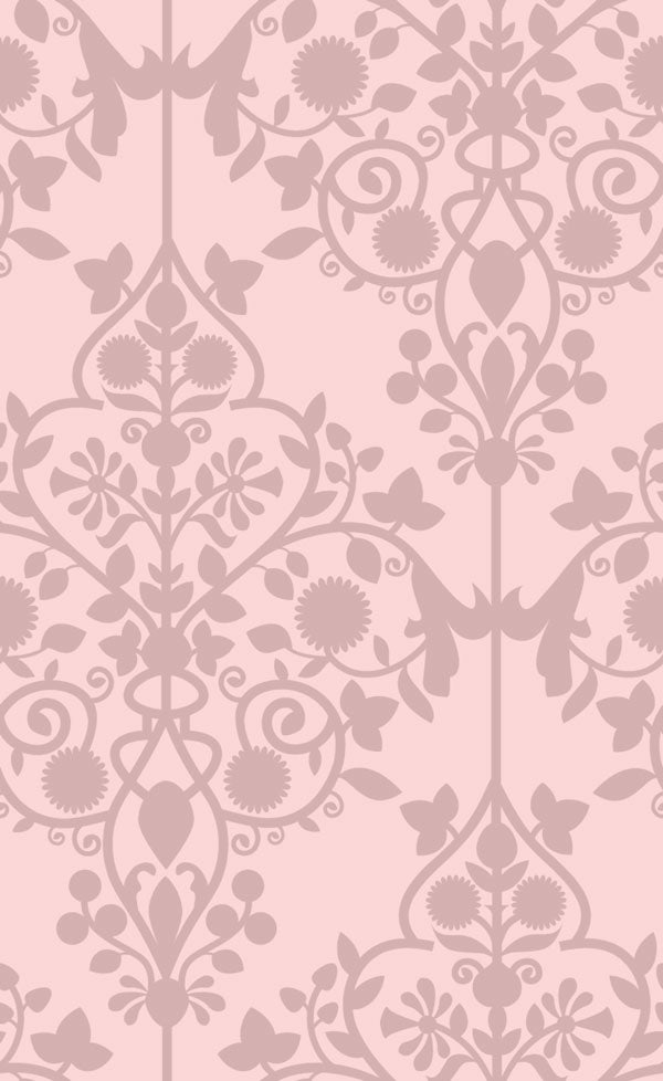Diane's Digital Damask - Pink Scalable - Shown : 12Hx19V Repeat