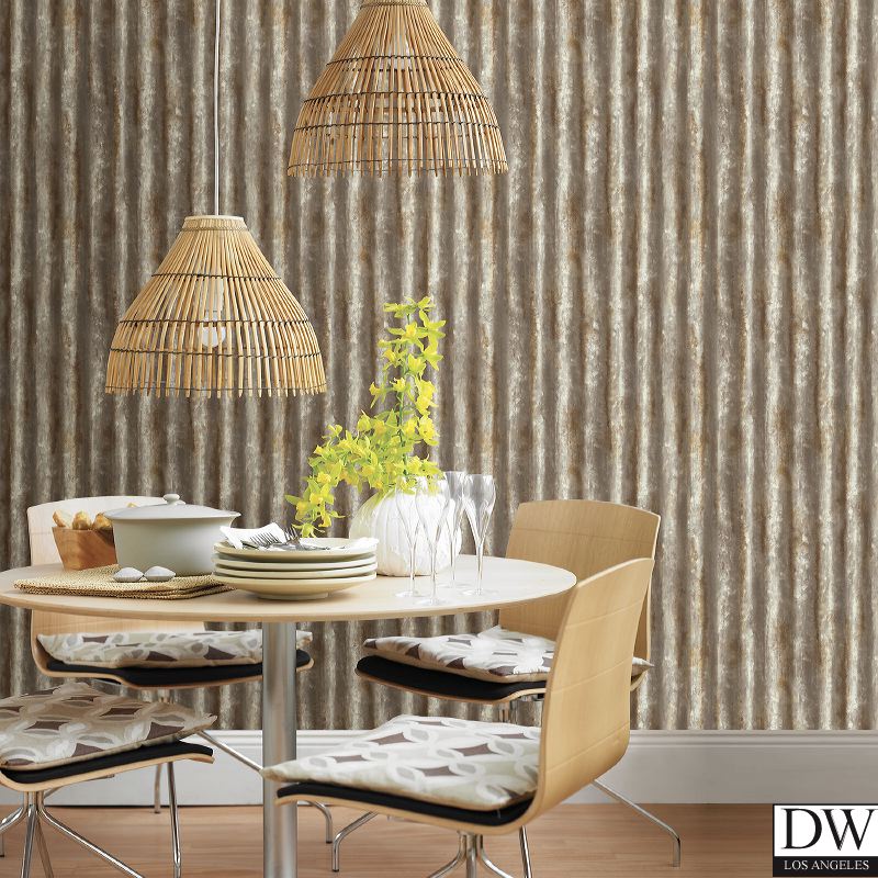 Corrugated Metal Rust Industrial Texture Wallpaper