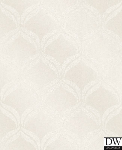 Petals Ivory Ogee Wallpaper