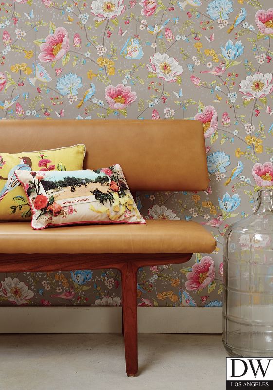 Leizu Grey Chinese Garden Wallpaper