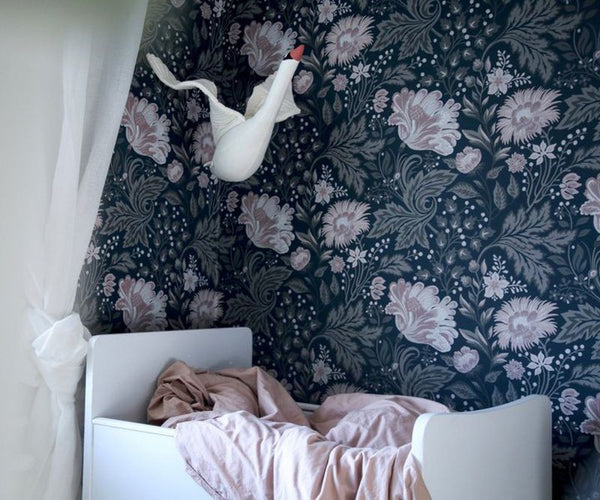 Ava dark blue Wallcovering | Sandberg