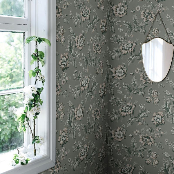 Rosenholm - Forest Green Wallcovering | Sandberg