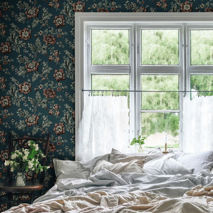 Rosenholm - Midnight Blue Wallcovering | Sandberg