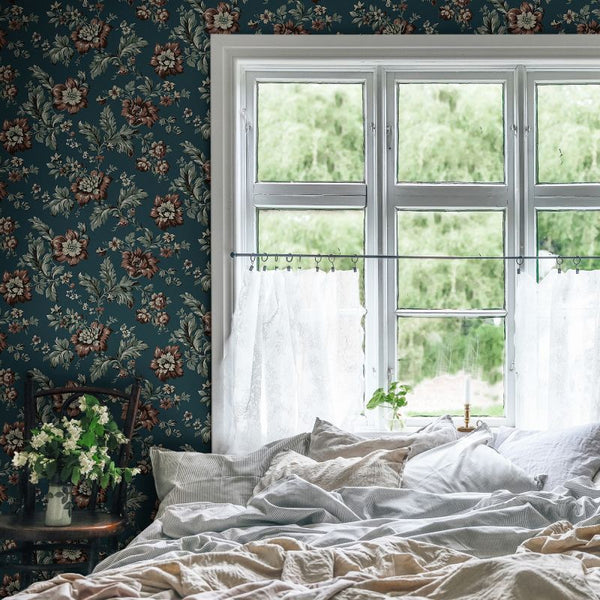 Rosenholm - Midnight Blue Wallcovering | Sandberg