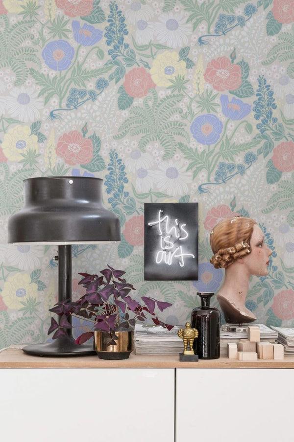 Lisa grey Wallcovering | Sandberg