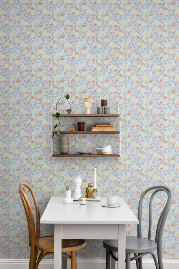 Juniflora light blue Wallcovering | Sandberg