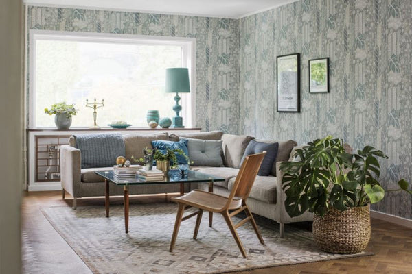 Senecio green Wallcovering | Sandberg