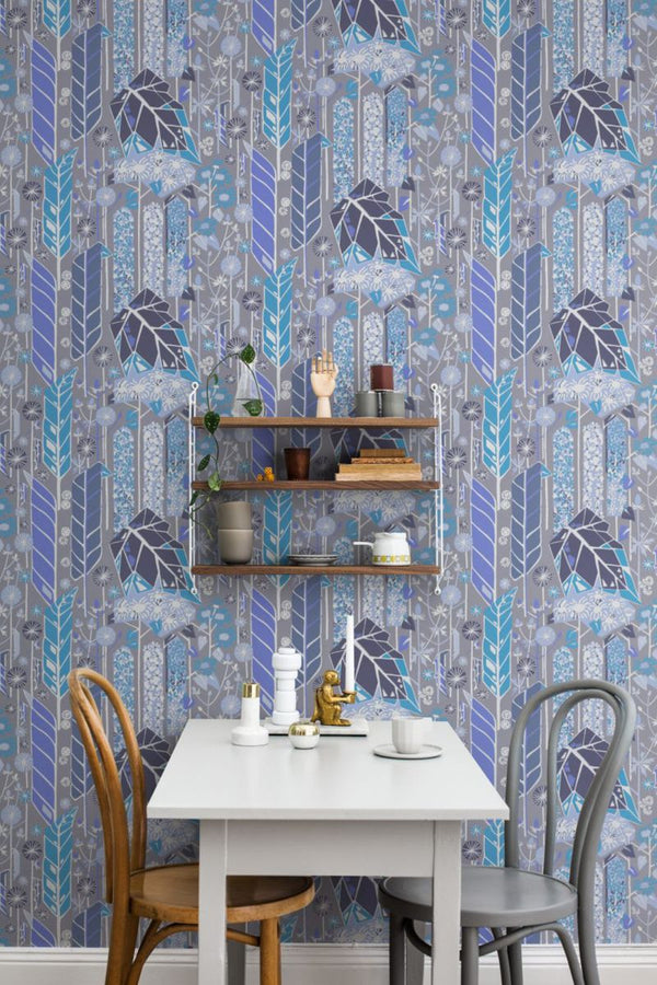 Senecio - Blue Wallcovering | Sandberg