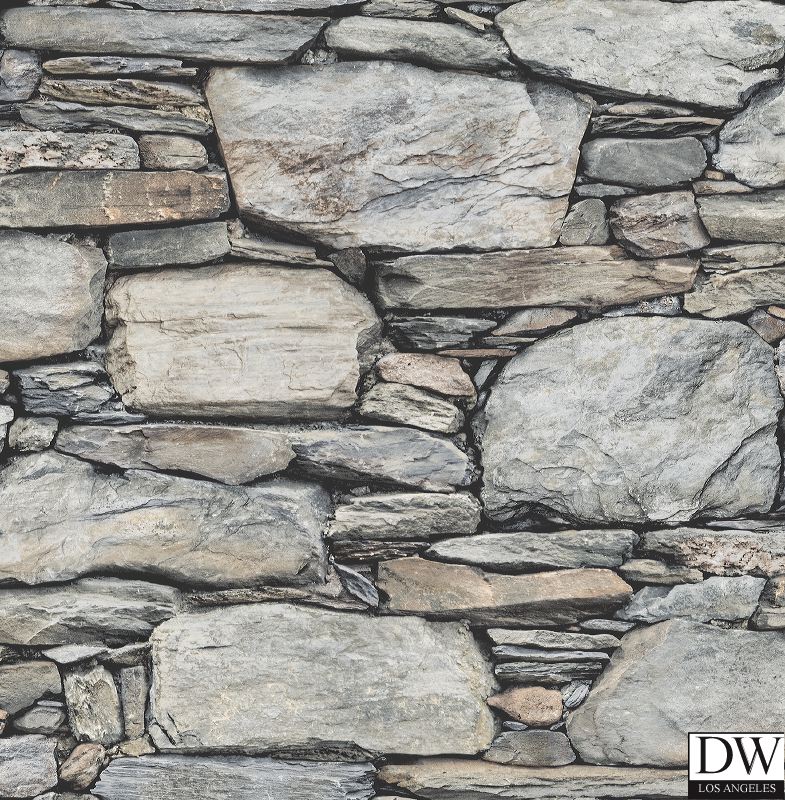 Stone Wall Grey Historic Wallpaper