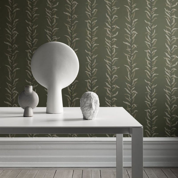 Pil Dark - Green Wallcovering | Sandberg