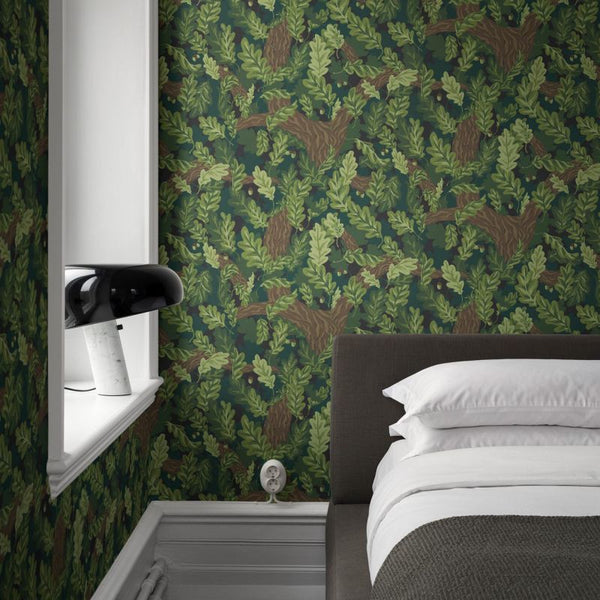 Ek dark green Wallcovering | Sandberg