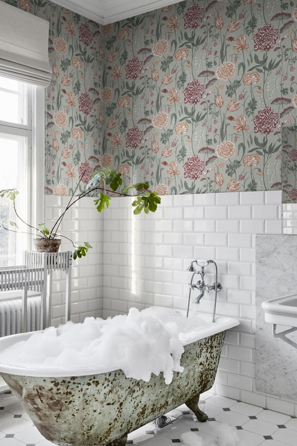 Aurelie turquoise Wallcovering | Sandberg