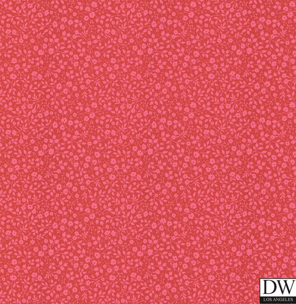 Gretel Red Floral Meadow Wallcovering