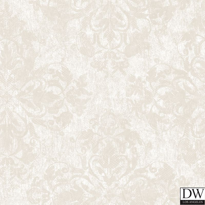 Leia Ice Lace Damask Wallpaper