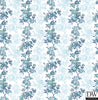 Charlise Blue Floral Stripe Wallpaper