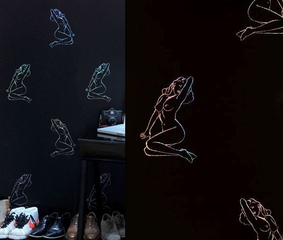 Iconic Woman Silhouette - Holographic Black