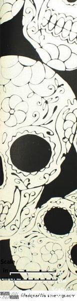 Skulltown Velvet Flock Wallpaper