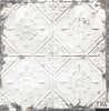 Tin Ceiling White Distressed Tiles Wallpaper