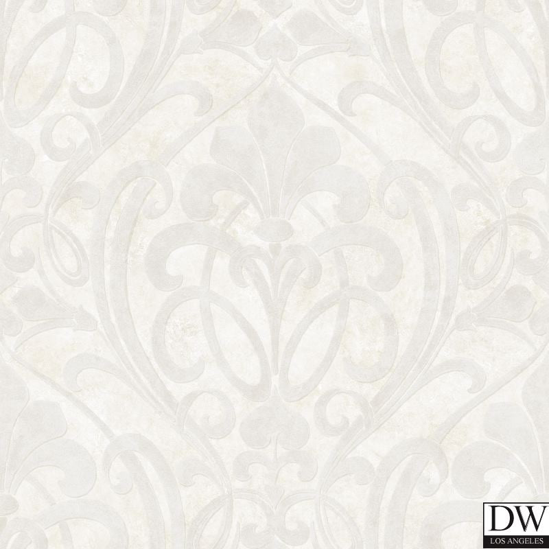 Zoe Ice Coco Damask Wallpaper
