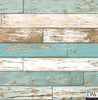 Scrap Wood Turquoise Weathered Texture Wallpaper