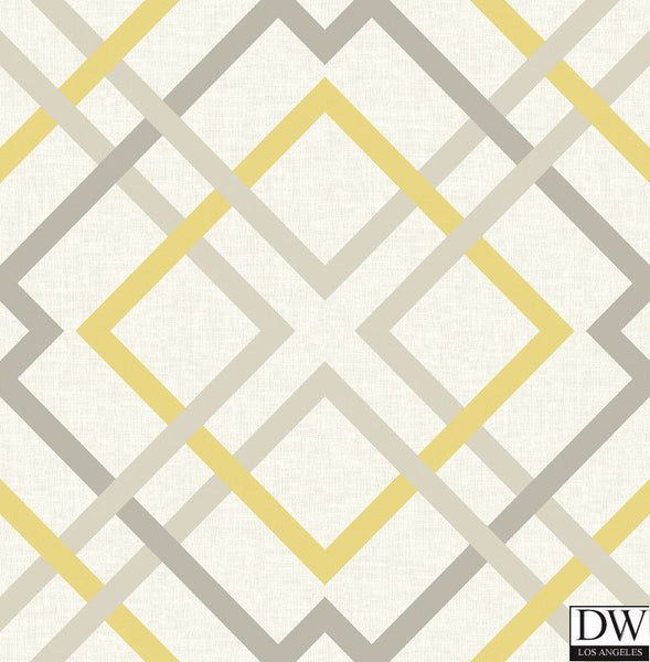 Saltire Yellow Lattice Wallpaper