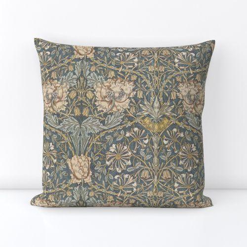 Saint James Growing Damask  Square Throw Pillow Cover on Lexington Cotton