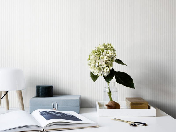 Fabian white Wallcovering | Sandberg