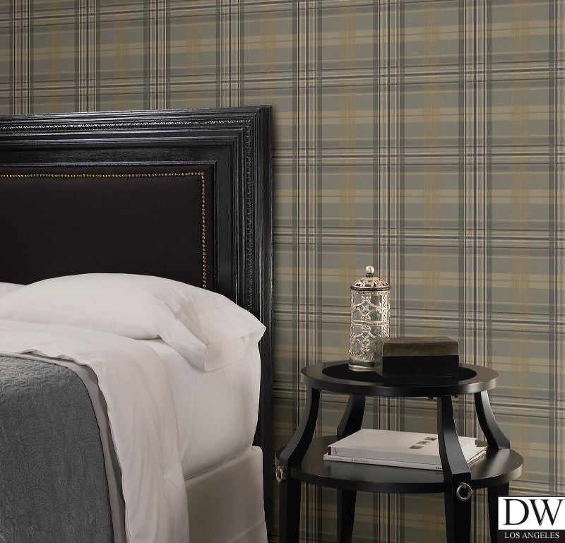 Austin Charcoal Plaid Wallpaper