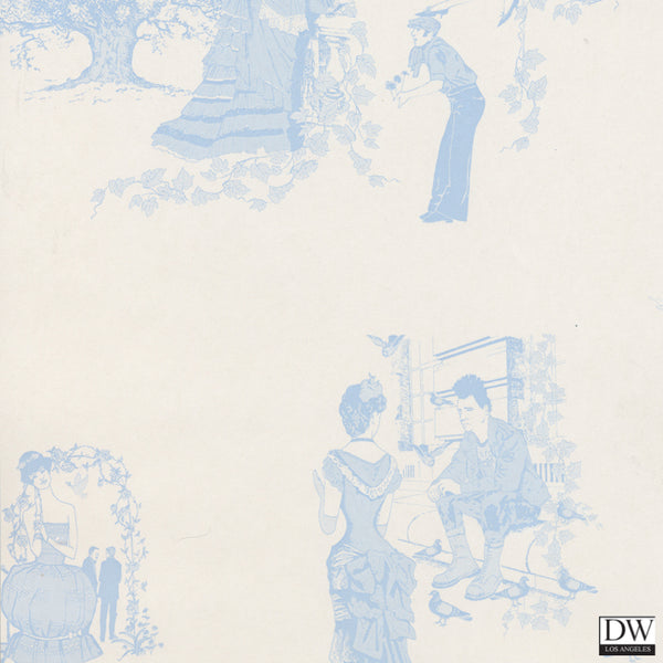 Promenade - Wedgewood Blue - Wallpaper
