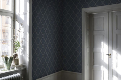 Gaston blue Wallcovering | Sandberg