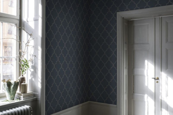 Gaston blue Wallcovering | Sandberg