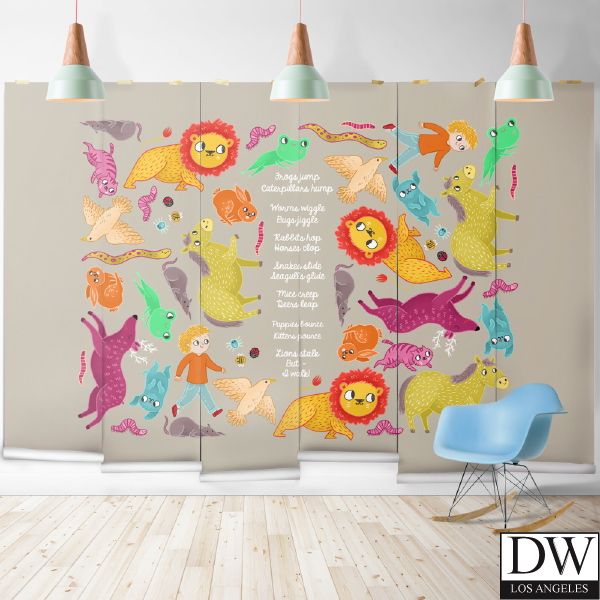Jumping  Large Mural by Retro Walls