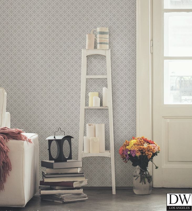 Kinetic Grey Geometric Floral Wallpaper
