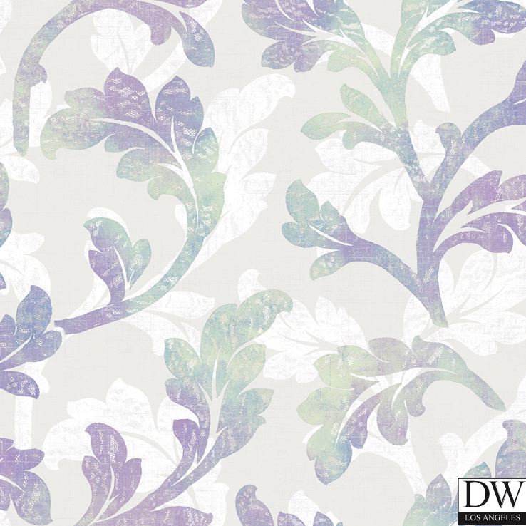 Natalia Iris Floral Scroll Wallpaper Wallpaper
