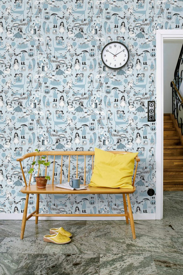 Vara visor blue Wallcovering | Sandberg