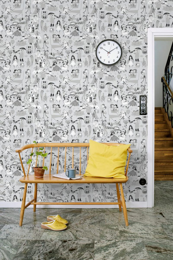 Vara visor grey Wallcovering | Sandberg