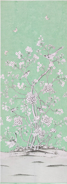 Mary Mcdonald Chinoiserie Panel - Light Aqua Blue