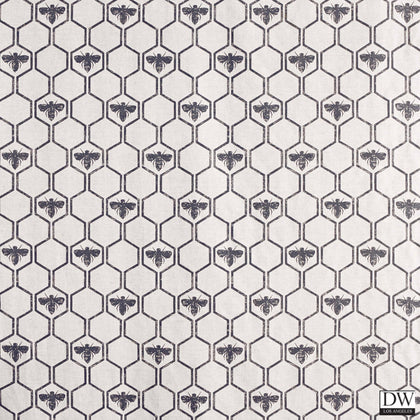 Honey Bees Fabric - Charcoal