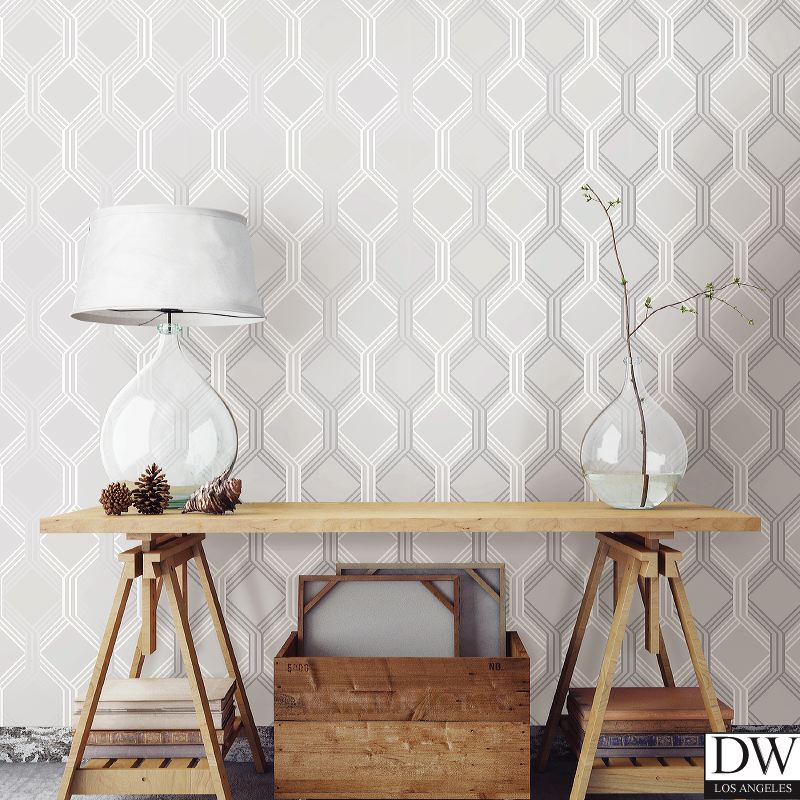 Linkage Grey Trellis Wallpaper