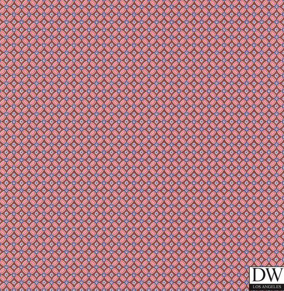 Eebe Burgundy Floral Geometric Wallpaper