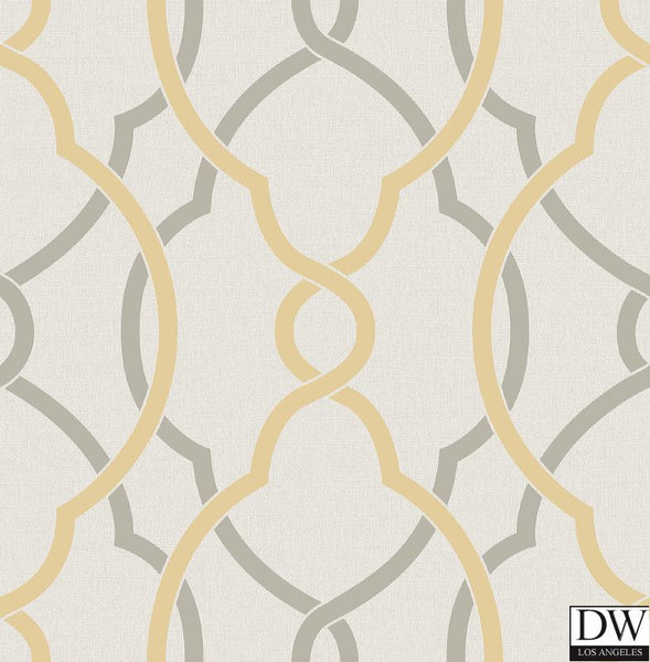 Sausalito Yellow Lattice Wallpaper