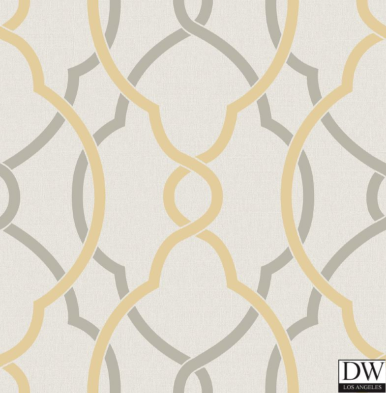 Sausalito Yellow Lattice Wallpaper
